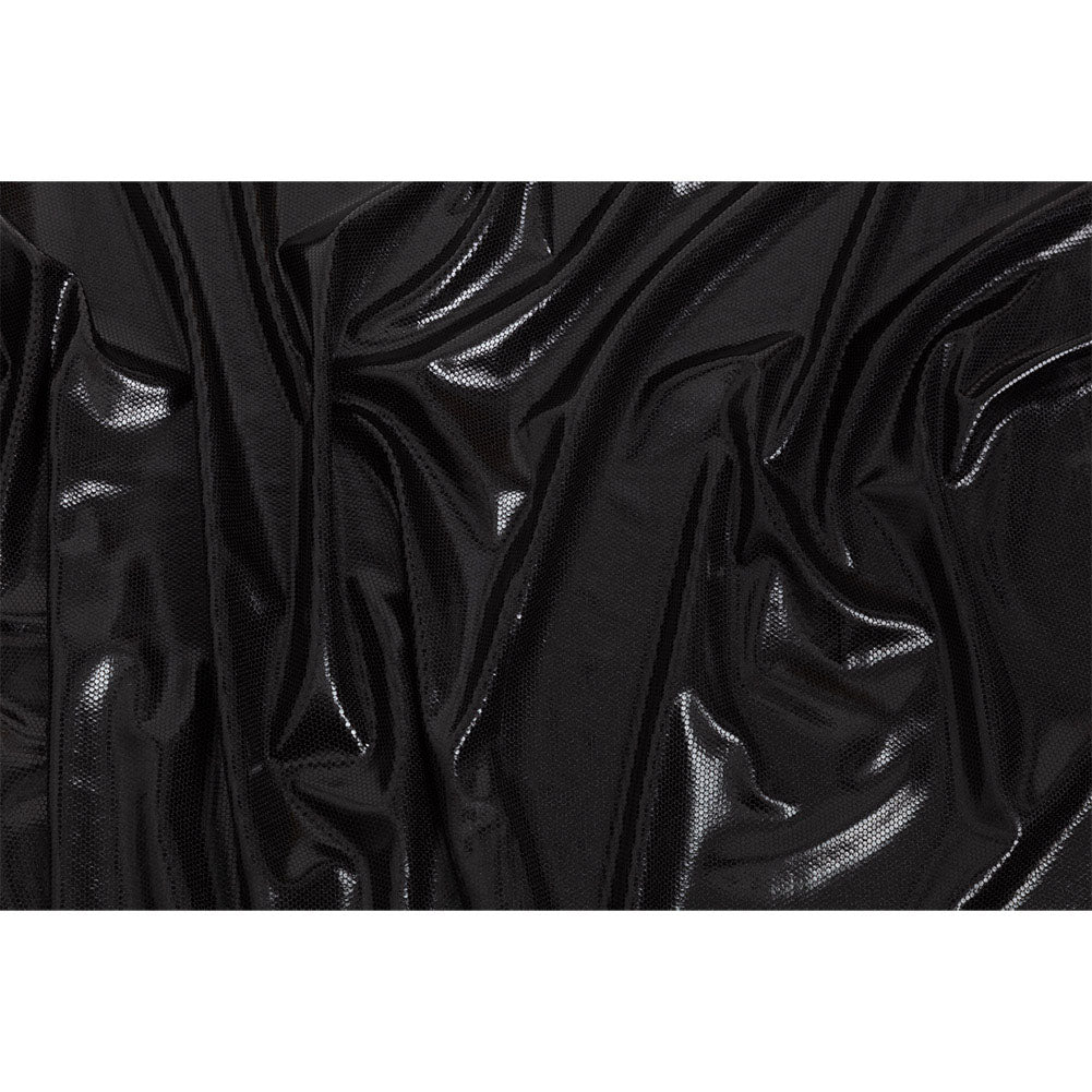 Black Dense Polka Dots Foiled Stretch Polyester Knit - Full