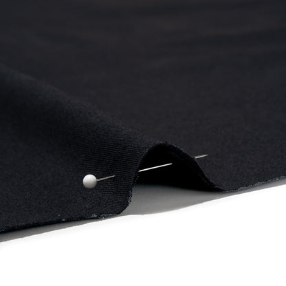 Carbon Brushed Stretch Khaki Twill - Black - Averill Collection
