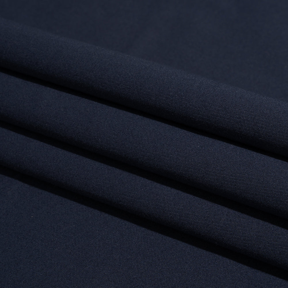 Carbon Brushed Stretch Khaki Twill - Navy - Averill Collection - Folded