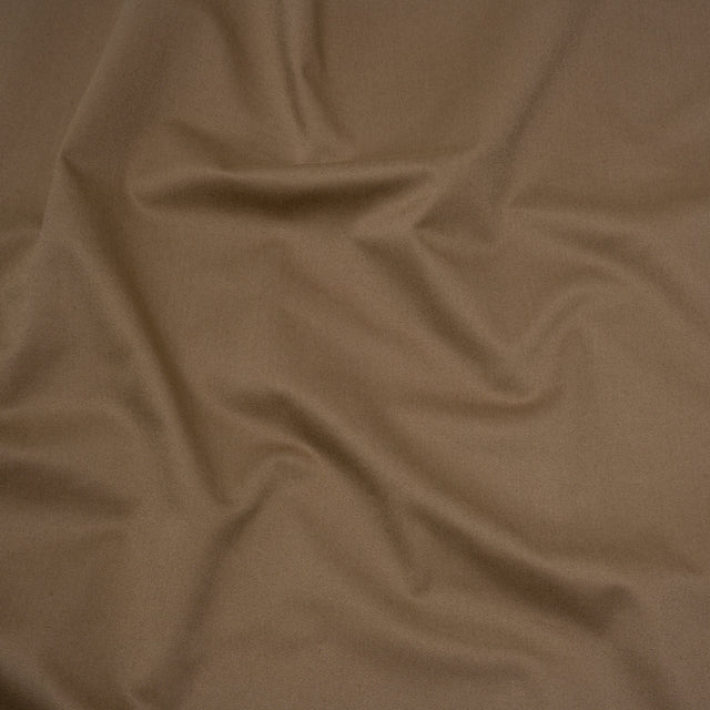Carbon Brushed Stretch Khaki Twill - Dark Beige - Averill Collection