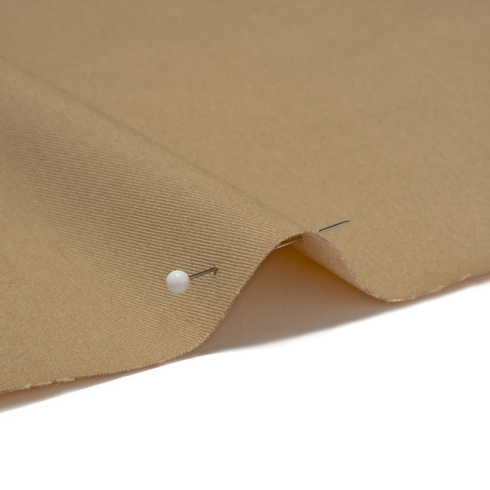 Carbon Brushed Stretch Khaki Twill - Beige - Averill Collection - Detail