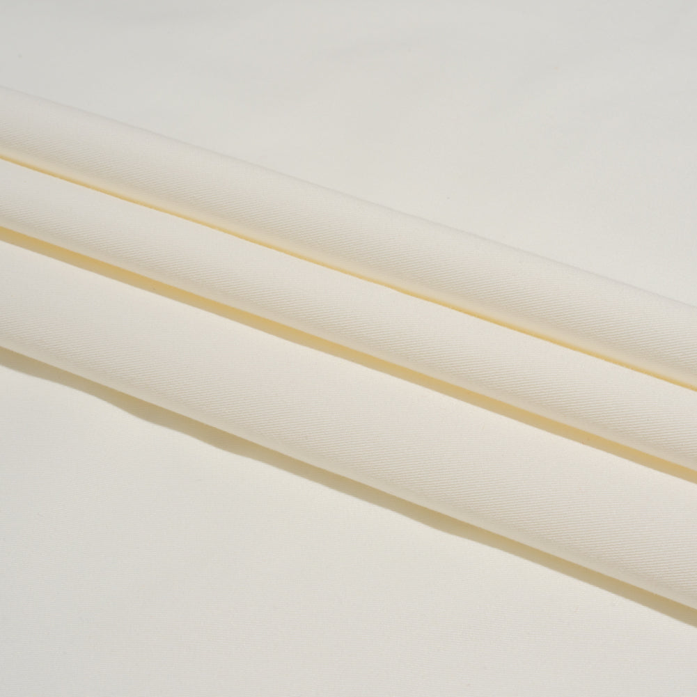 Carbon Brushed Stretch Khaki Twill - White - Averill Collection - Folded