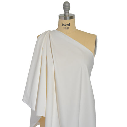 Carbon Brushed Stretch Khaki Twill - White - Averill Collection