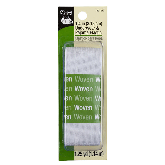 Dritz White Underwear and PJ Elastic - 1.25 in x 1.25 yd
