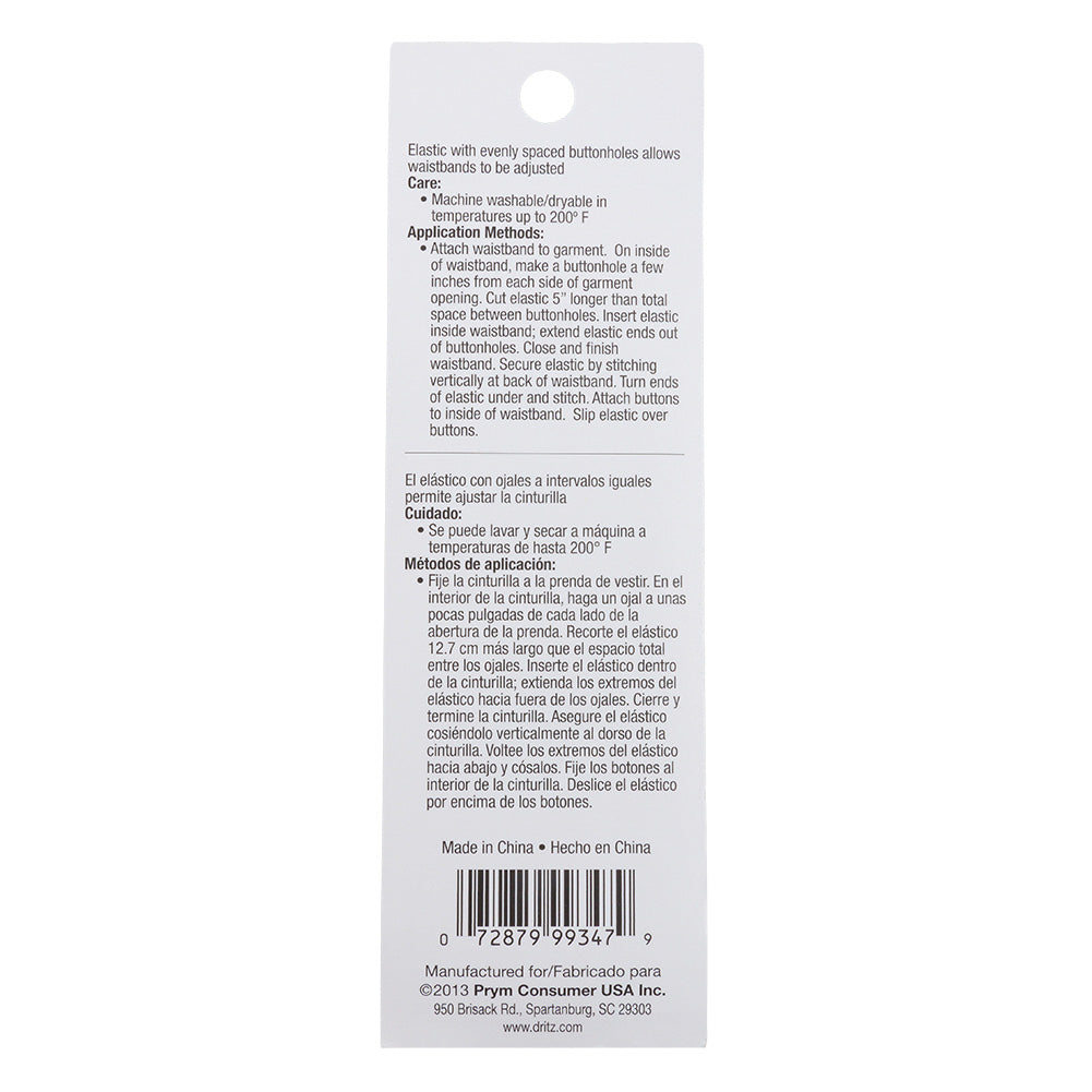 Dritz Black Button Hole Elastic - 5/8 in x 1 yd Detail