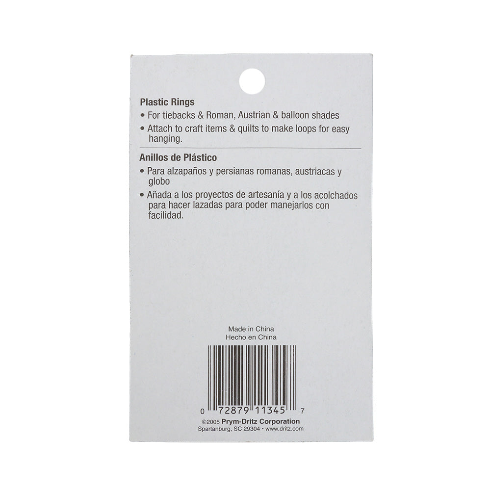 Dritz 14ct White Plastic O-Rings - 0.5" Detail