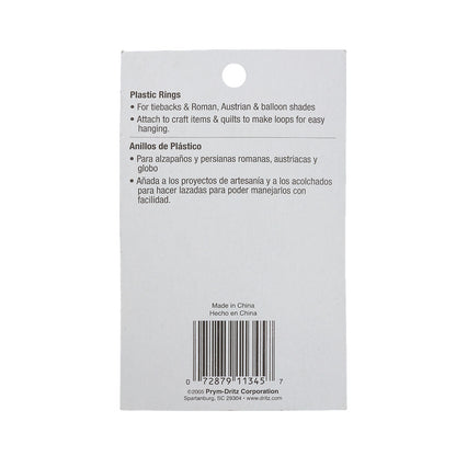 Dritz 14ct White Plastic O-Rings - 0.5" Detail