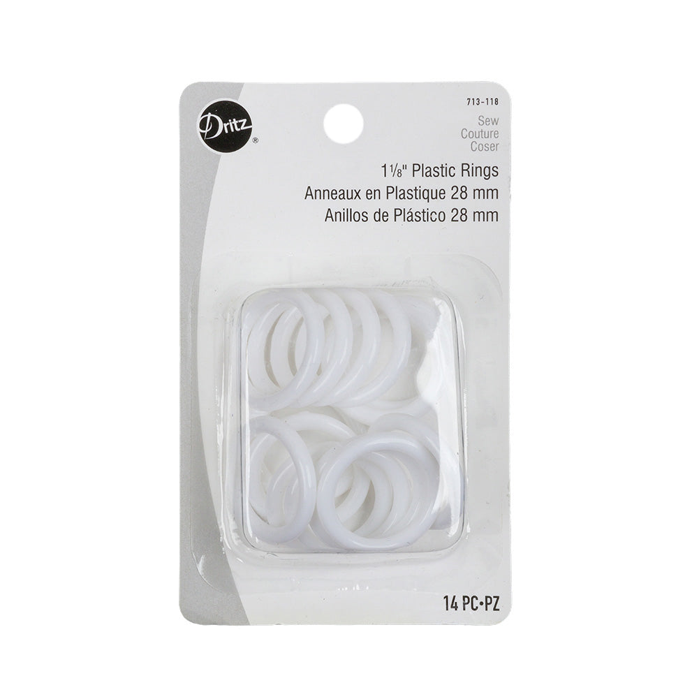 Dritz 14ct White Plastic O-Rings - 1.125"
