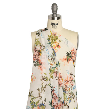 Mood Exclusive White Arranged to Engage Viscose Georgette Drape