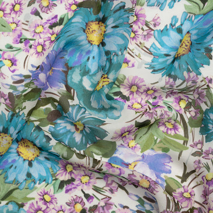 Mood Exclusive White Rhapsody in Bloom Viscose Georgette