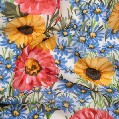 Mood Exclusive White Floral Trove Viscose Georgette