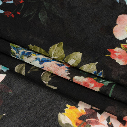 Mood Exclusive Black Arranged to Engage Viscose Georgette Folded