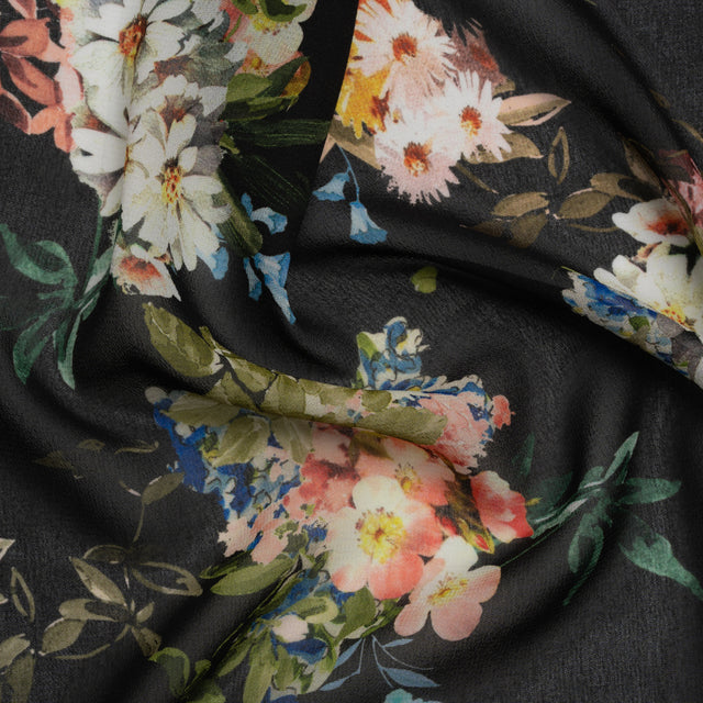 Mood Exclusive Black Arranged to Engage Viscose Georgette