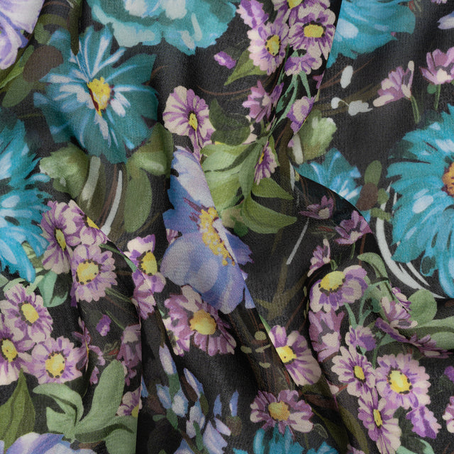 Mood Exclusive Black Rhapsody in Bloom Viscose Georgette
