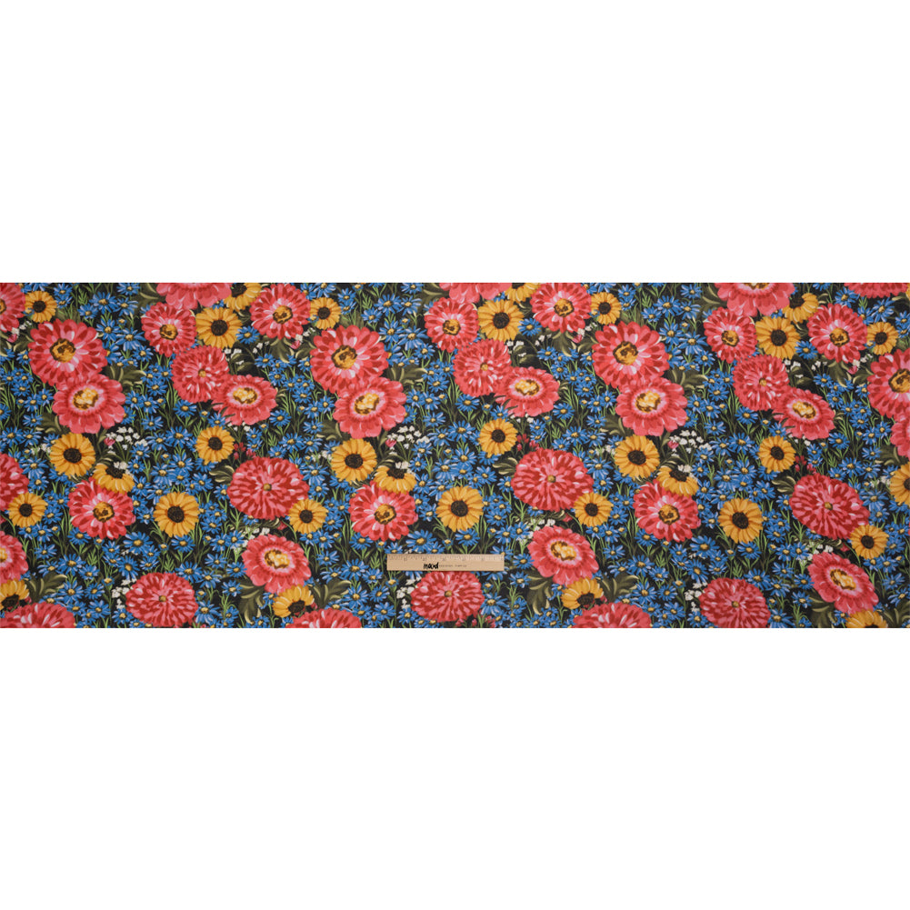 Mood Exclusive Black Floral Trove Viscose Georgette Drape