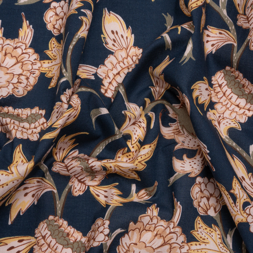 Cotton Voile Print - Navy Leafy Floral - Mood Exclusive Whispering Willows