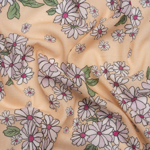 Cotton Gauze - Peach Floral - Mood Exclusive Flower Fanatic Print