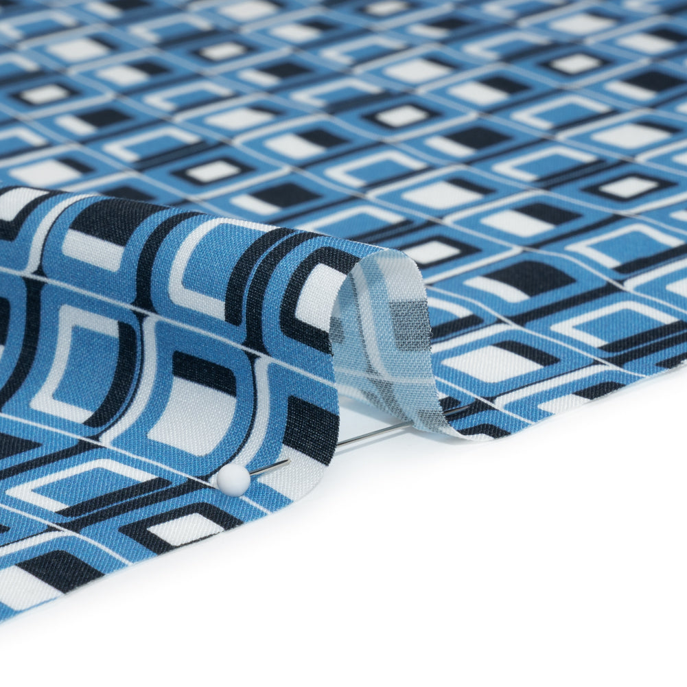 Mood Exclusive Blue Checkerboard Cadence Drapey Viscose Woven Folded
