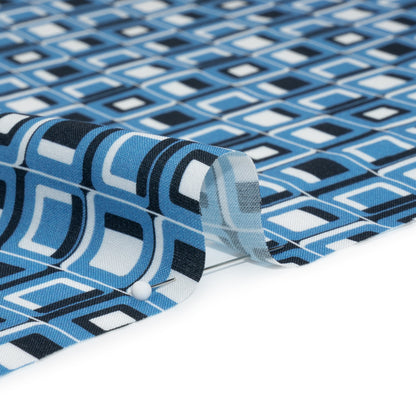 Mood Exclusive Blue Checkerboard Cadence Drapey Viscose Woven Folded