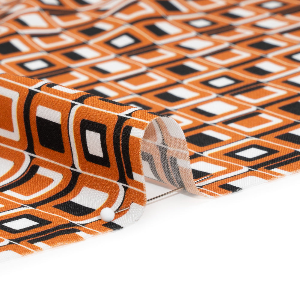 Mood Exclusive Orange Checkerboard Cadence Drapey Viscose Woven Folded