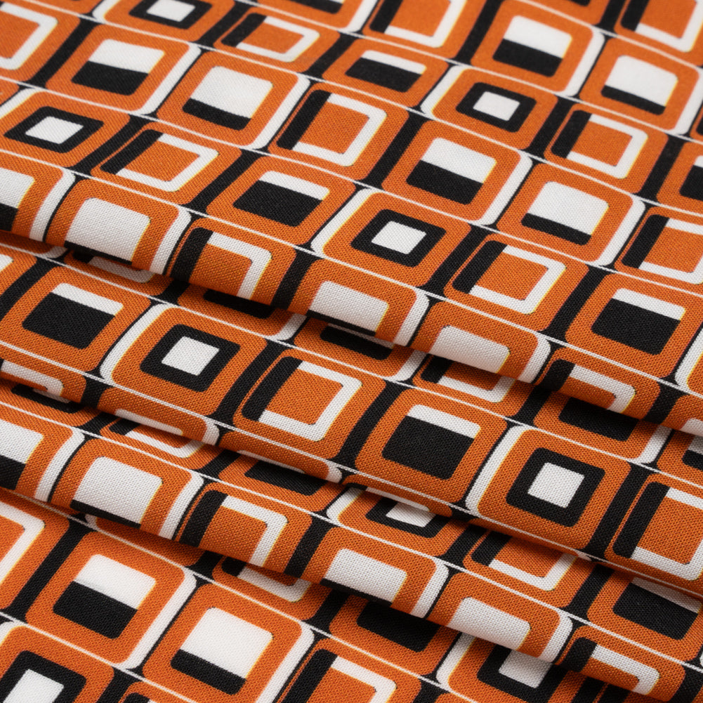 Mood Exclusive Orange Checkerboard Cadence Drapey Viscose Woven Full