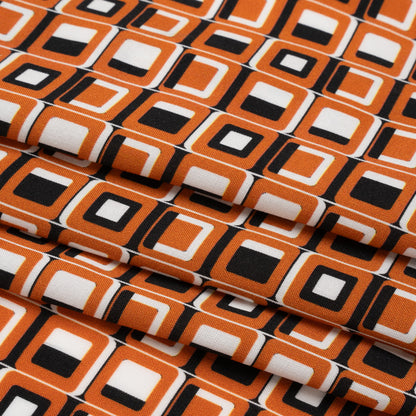 Mood Exclusive Orange Checkerboard Cadence Drapey Viscose Woven Full