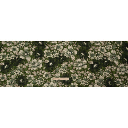 Sustainable Viscose Crepe Print - Green and White Floral - Mood Exclusive Crowded Fields Full