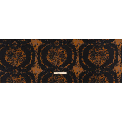Stretch Polyester Woven Print - Black and Brown Abstract Ikat - Mood Exclusive Brown Sugar Morning Full