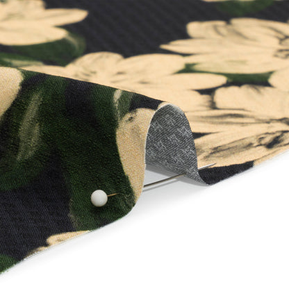 Sustainable Viscose Floral Jacquard Print - Beige and Black Floral - Mood Exclusive Midnight at Giverny Detail
