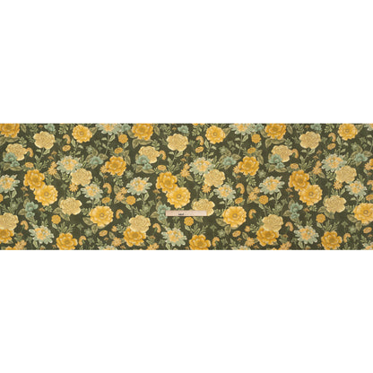Cotton Poplin Print - Olive Green and Yellow Floral - Mood Exclusive Glorious Gardens Full