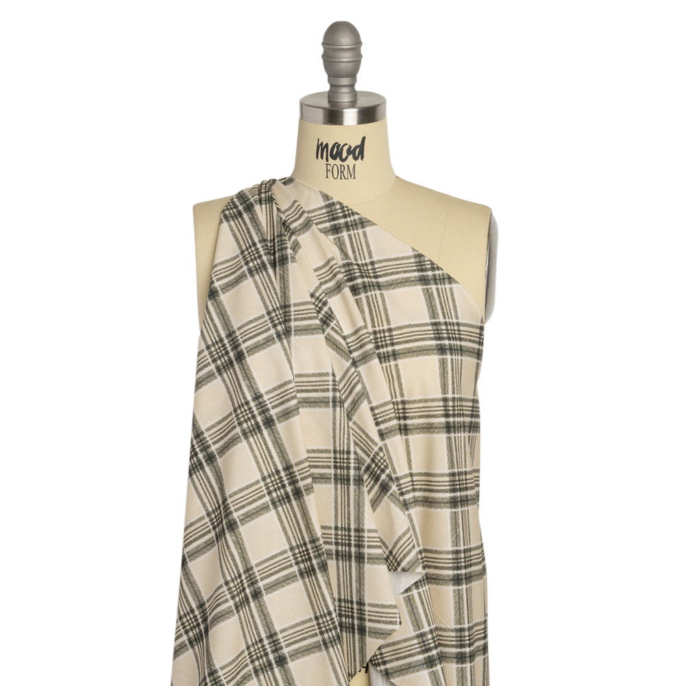 Mood Exclusive Beige Argyle Anyone Cotton Poplin Drape