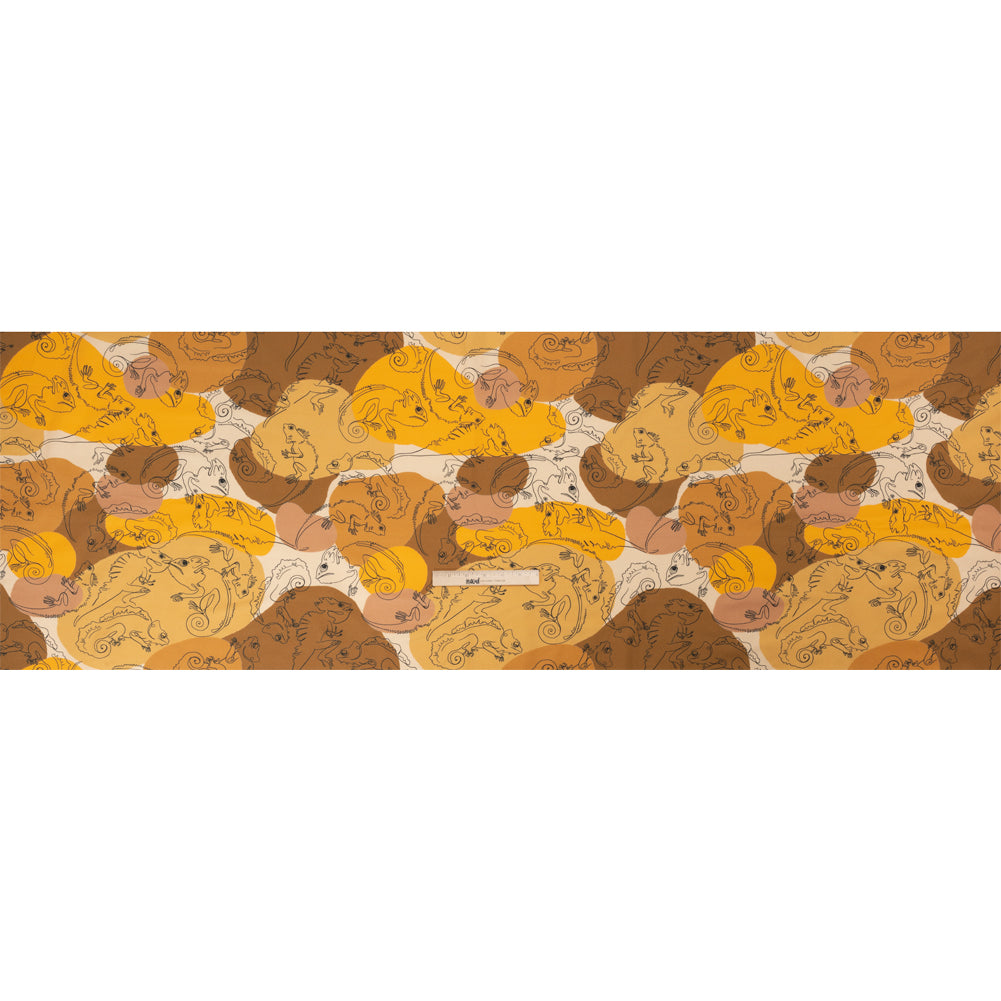 Stretch Cotton Poplin Print - Gold Chameleons - Mood Exclusive Commander of Camouflage Full