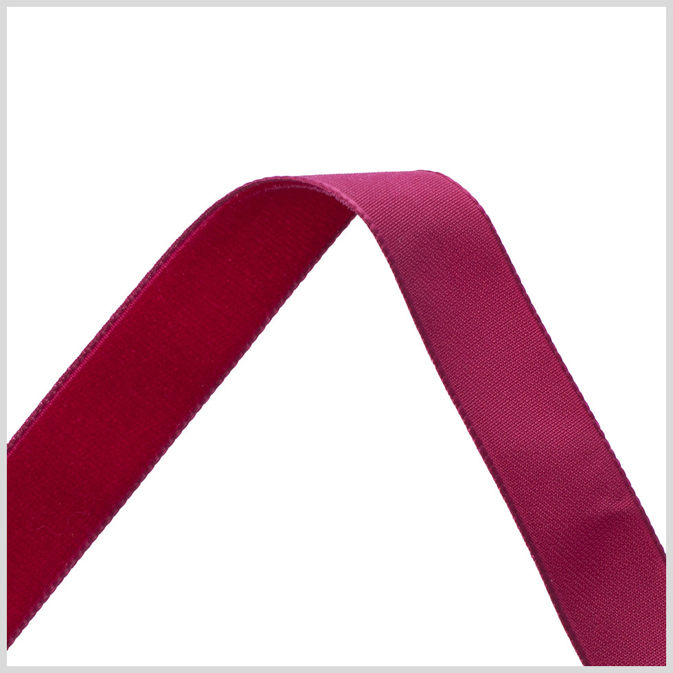 0.625" Wine Nylon Velvet Ribbon Detail