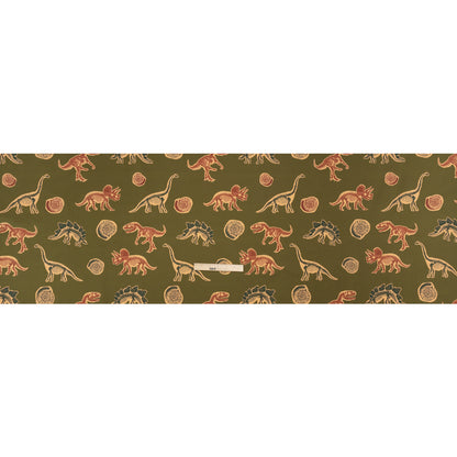Stretch Cotton Poplin Print - Olive, Navy and Rust Dinosaur Bones and Fossils - Mood Exclusive Discovery Dig Full
