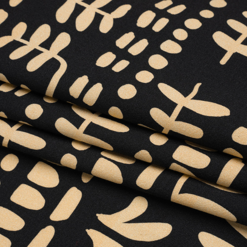 Mood Exclusive Black Vegetation View Stretch Cotton Twill Folded