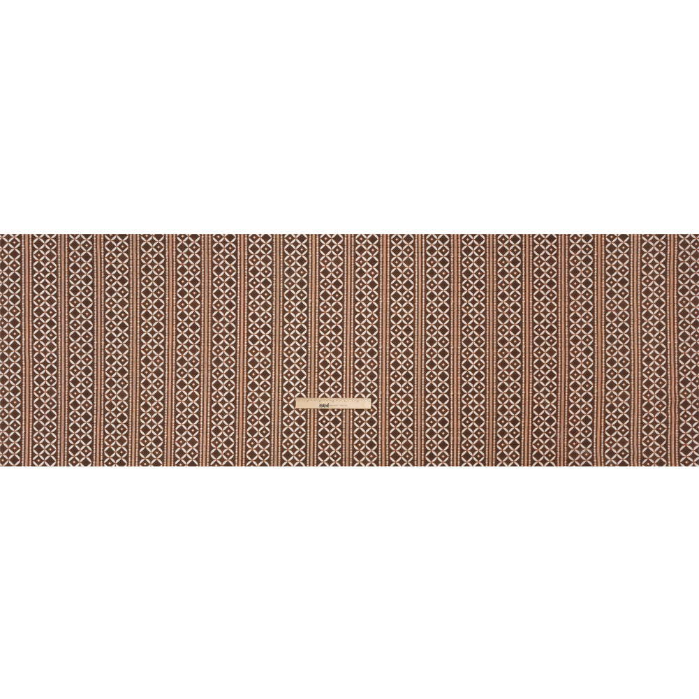 Cotton Poplin Print - Brown Diamonds and Stripes - Mood Exclusive Back to Back Full