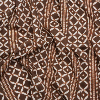 Cotton Poplin Print - Brown Diamonds and Stripes - Mood Exclusive Back to Back