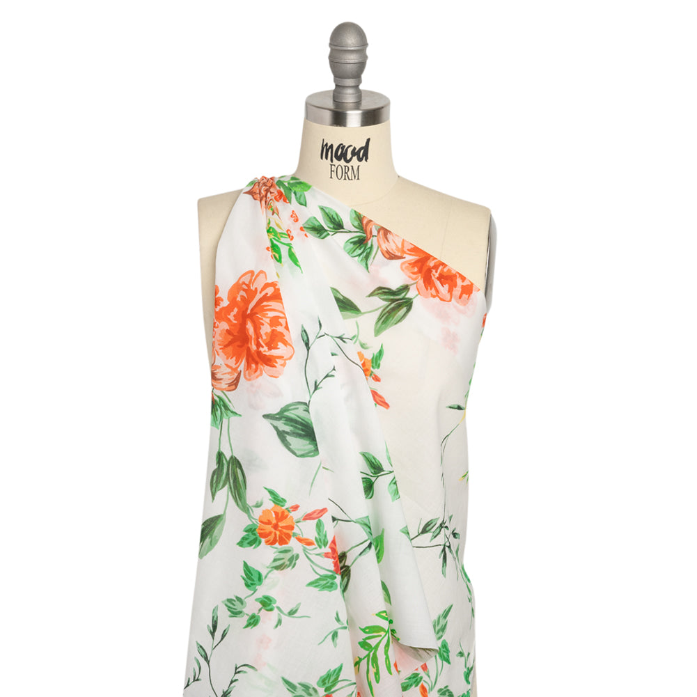 Mood Exclusive Red Roses and Hellos Cotton Voile Drape