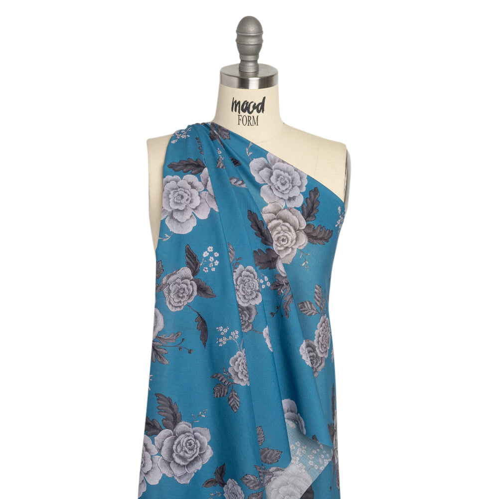 Mood Exclusive Blue Gardener's Gift Cotton Voile Drape