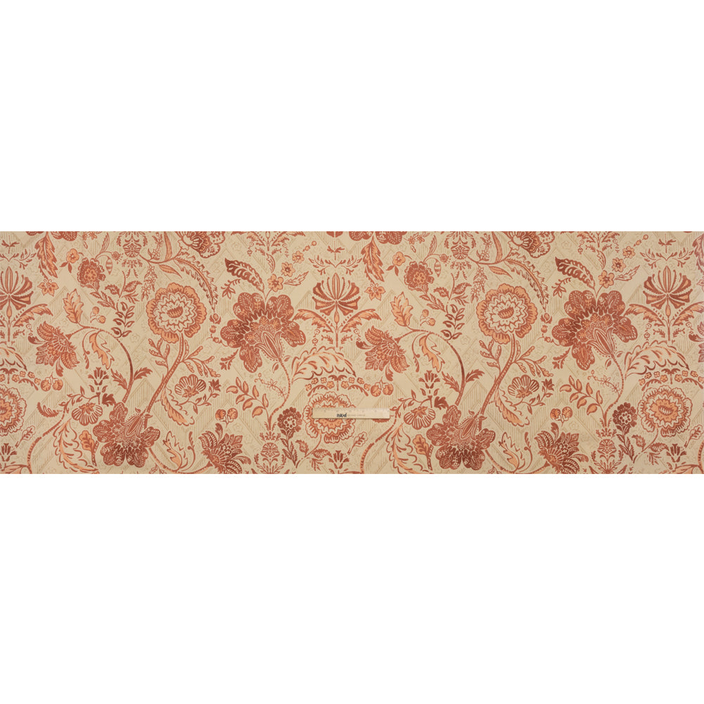 Stretch Cotton Twill Print - Beige and Orange Floral - Mood Exclusive Aromatic Aria Full