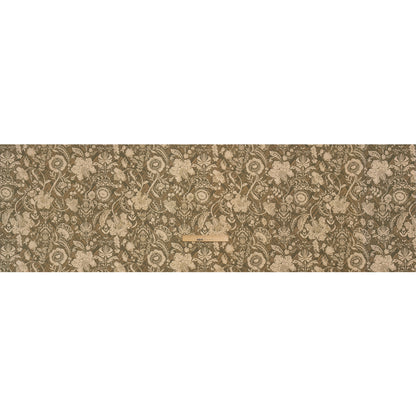 Stretch Cotton Twill Print - Moss Green and Beige Floral - Mood Exclusive Aromatic Aria Full
