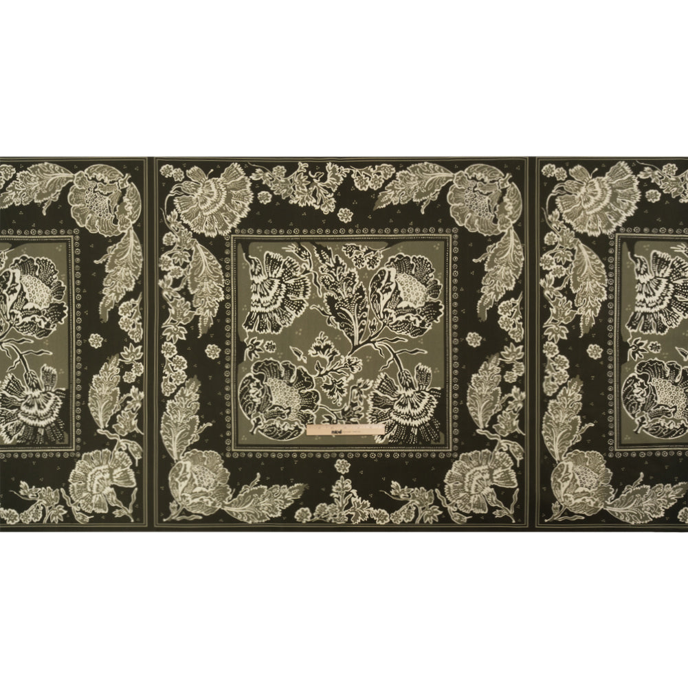 Stretch Cotton Twill Panel - Olive Floral Blocks - Mood Exclusive Maple Hill Heights Full