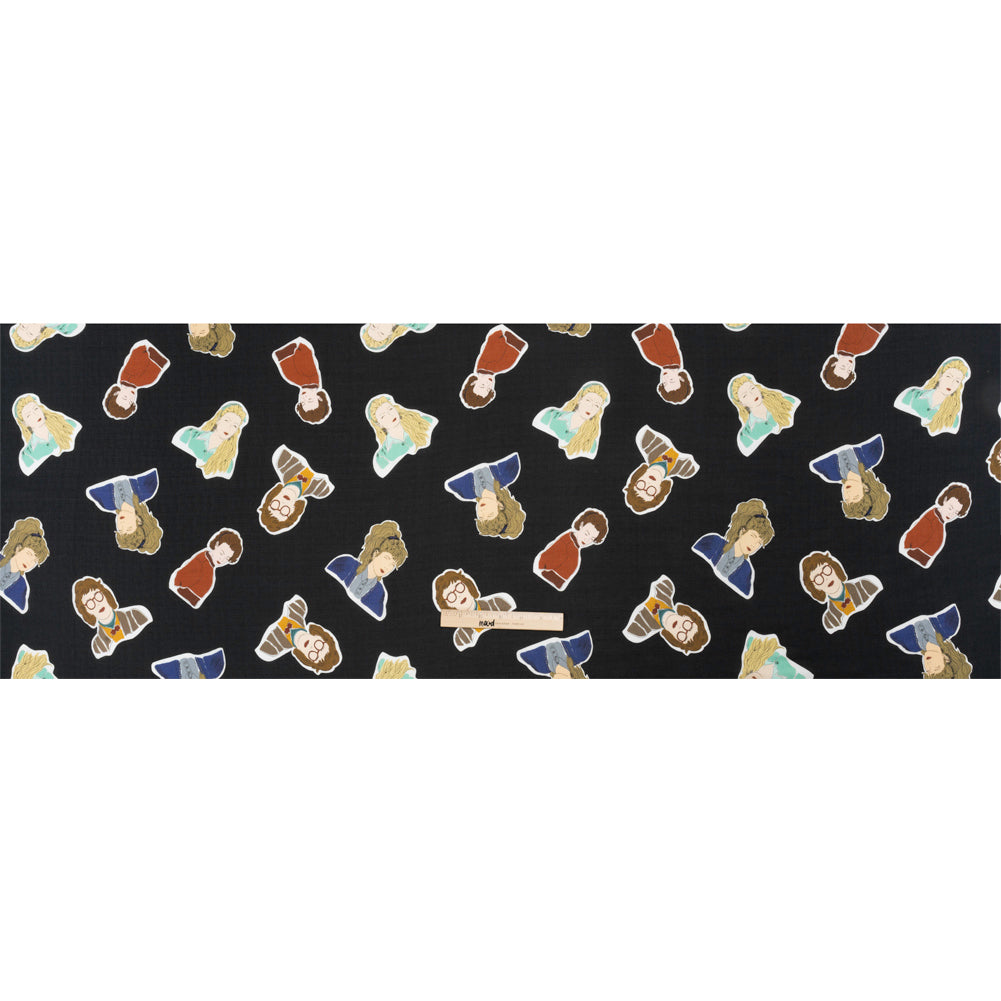 Slubbed Viscose Woven Print - Black, Red and Blue Female Portraits - Mood Exclusive Phenomenal Woman Full