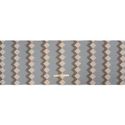 Slubbed Viscose Woven Print - Black and Brown Geometric Stripes - Mood Exclusive Eye Play Full
