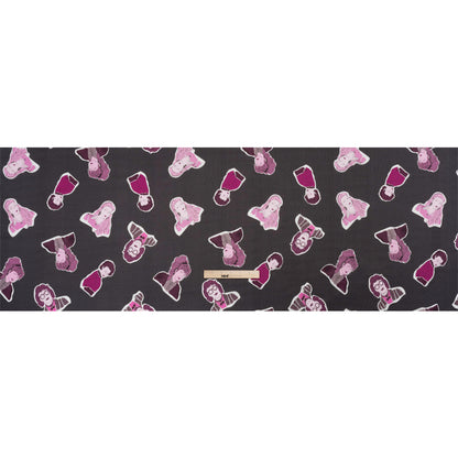 Slubbed Viscose Woven Print - Purple and Pink Female Portraits - Mood Exclusive Phenomenal Woman Full
