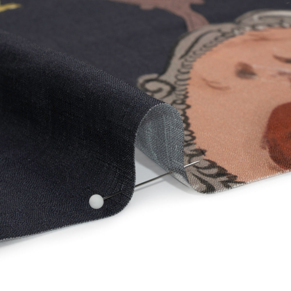 Slubbed Viscose Woven Print - Large Mirrors and Flames - Mood Exclusive Damsel in This Dress Detail