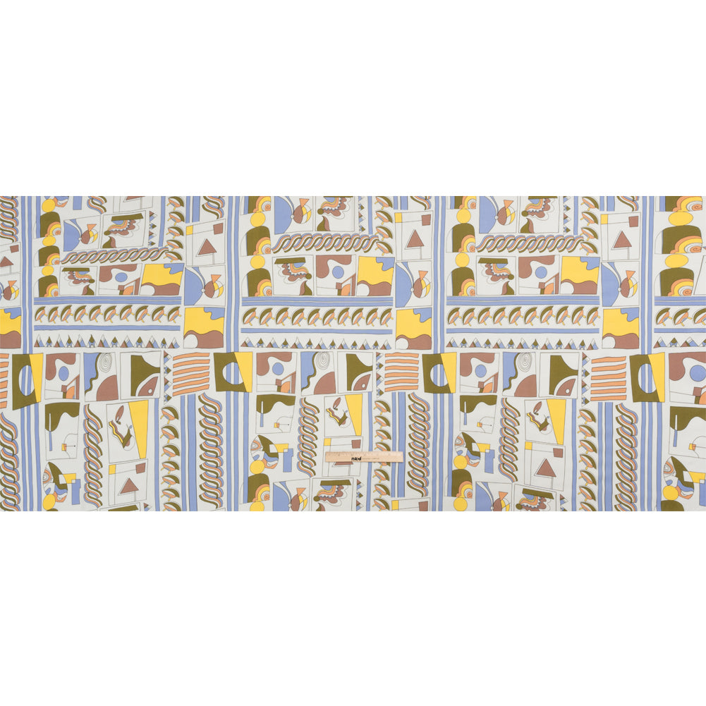 Mood Exclusive Light Blue Shape of the World Stretch Sustainable Rayon Batiste Drape