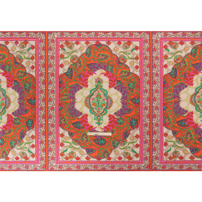 Viscose Crepe Panel - Red, Pink and Orange Fancy Leaves - Mood Exclusive Peacock Gardens Drape
