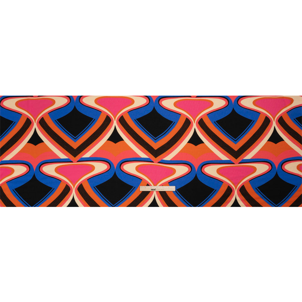 Slubbed Viscose Woven Print - Orange, Blue and Pink Abstract Spades - Mood Exclusive Take it Easy Full