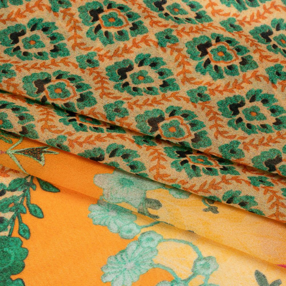 Mood Exclusive Orange Villa of Vitality Viscose Georgette Folded
